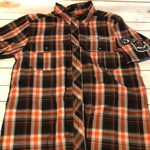 Harley Davidson plaid men’s button down.